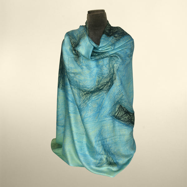 Unisex Silk Shawl - Love from Khajuraho 03