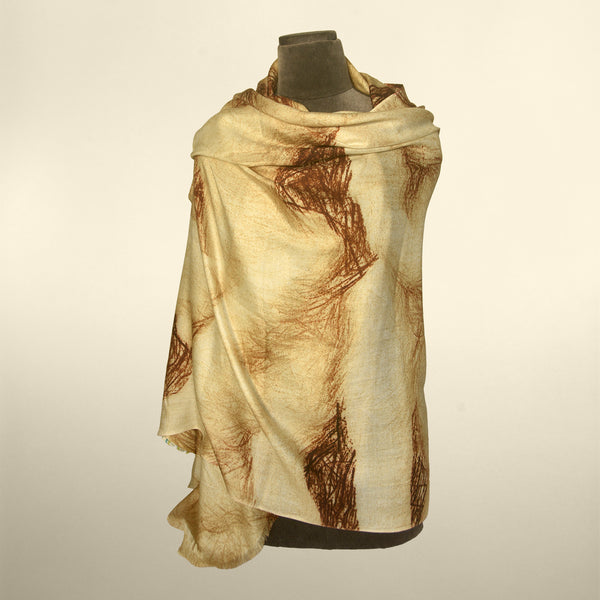 Unisex Silk Shawl - Love from Khajuraho 06