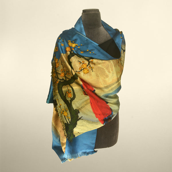 Silk & Pashmina Stole 01 - Summer's Bounty