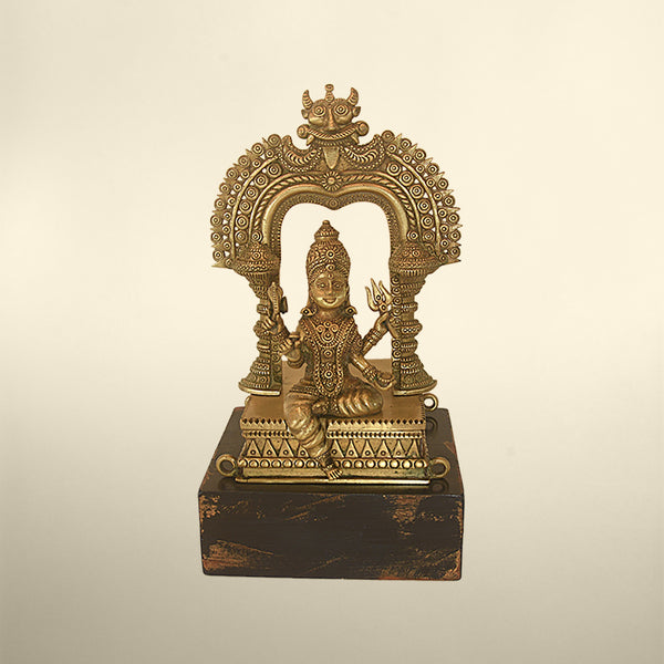 Vintage Brass Statue of Goddess Mariamman